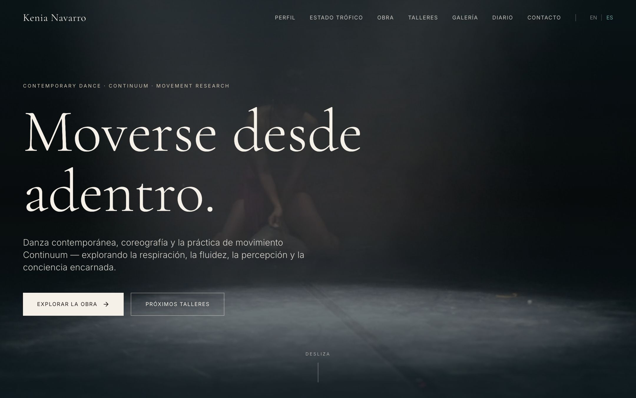 Screenshot of the Kenia Navarro website